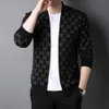 Tiktok Autumn New Style Cardigan Business Youth Thin Men's Stick Coat tröja