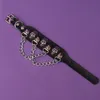 Bracciale unisex di design alla moda da uomo punk hip hop rock braccialetti con ciondoli in pelle PU catena teschio rivetto braccialetto regalo gioielli per feste
