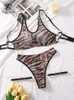 Sutiãs conjuntos singiny sexy leopardo magro roupa interior erótica 2024 strapless clube shapewear moda senhoras gaze espartilho lingerie ternos