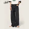 ИНФЛЯЦИЯ, однотонные свободные синие джинсы, мужские рваные джинсовые брюки в стиле ретро, мужские большие размеры 240311