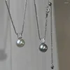 Collana girocollo in argento sterling di alta qualità con perle e catena clavicola, collana di lusso leggera
