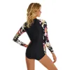 Women's Swimwear Summer Women Bikini Long Sleeved Triangle Shorts Rash Guards Surfing One Piece Suit Snorkeling Wetsuit Windsurfing