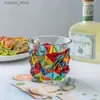Vinglasglas Glas vatten kopp italiensk handmålad kristallglas ljus lyxfärg vävd europeisk stil ny emalj whisky glas dryckware l240323
