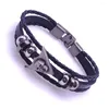 Strand 2024 Meerlaagse Schedel Lederen Armband Mannen Mode Multi-Layer Voor Jaar Sieraden Gift Groothandel