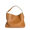 Сумки на плечо 2024, брендовая женская сумка-тоут, дизайнерская роскошная тканая повседневная сумка из овчины, большая сумка-мешок коричневого цвета