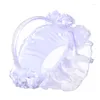 Decorative Flowers 1pcs Western-style Wedding White Bride Carrying Flower Basket Supplies Woven Lace Child Candy