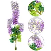 Decorative Flowers 12 Pcs Artificial Wisteria Ivy Hanging Vine Faux Silk Flower Garland Purple Wedding Arch Decoration Fake Plant Leaf