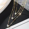 Kedjor Fashion Simple Multi-Layer Five Pointed Star Love Water Drop Pendant Retro Necklace ClaVicle Chain Stone Women Jewelry