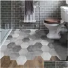 Wall Stickers 10Pcs/Set Waterproof Bathroom Floor Peel Stick Self Adhesive Tiles Kitchen Living Room Decor Non Slip Decal Drop Deliver Otq1X