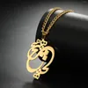 Chaînes Likgreat Persan Farsi Poème Hich Pendentif Collier En Acier Inoxydable Espoir U En Goutte