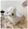 Schoudertassen aankomst schattig voor vrouwen 2024 pluche alpaca ketting crossbody handtassen dame cartoon casual dieren lam schapen portemonnee