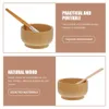 4st Bamboo Mask Brush Bowl Spatula Spo Set Face Blandningsverktyg Diy Lady Face Skin Care Makeup Masker Esthetician Supplies U6LK#