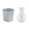 Vaser x6HD silikonblomma vas basform mångsidig dekorativ mögel för gipsmål