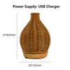 Wood Weave Mini Vase Air Airfifier USB Electronic Ultrasonic Water Fragrance Essential Oil Diffuser Home Room doft 240322