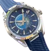 Nuovo Aqua Terra 150M 22010432203001 Mappa universale Blue Dial Blue Mens orologio SS Bracciale in acciaio Orologio limitato Wat8891556