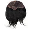 Toppers Kobiety koronkowa peruka 100% ludzka topper do włosów dla kobiet Naturalna czarna prosta peruka włosa 6 cali krótkie włosy Peruka