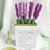 Dekorativa blommor 5st DIY Woven Lavender Crochet Sticking Arrangement Fake Plant Färdig Bouquet Romantic Valentine's Day Gifts