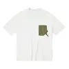 Mo Maike Mens Contrast Patch Pocket Short Sleev Summer New Pure Cotton Tシャツ70652 O3OK {カテゴリ}