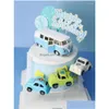 Andra festliga festförsörjningar salong bil buss kaka dekoration tecknad barn grattis på födelsedagen dekorera baby shower bröllop topper annan dhq6w