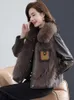 Imitação de pele de raposa casaco de grama feminino inverno novo haining couro pele de carneiro para baixo estilo jovem