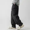 Jeans para hombres Hip-Hop Baggy Primavera y otoño Split Empalme Lavado Cargo Moda Calle japonesa Pantalones rectos Hombres Ropa