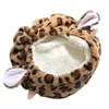 Berets Mädchen Furry Lamm Hut Faux Y2K Cartoon Cosplay Maler Kuh/Leopard