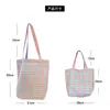 Bag Plaid Ladies Reusable Shopping Fashion Design Women Cotton Shoulder Lovely Student Girls Small Casual Tote Purse Handbag