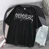 T-shirt Femme T-shirt punk surdimensionné noir pour femmes avec lettres imprimé gothique été vêtements de rue à manches courtes rétro Harajuku lâche Y2K haut 240322