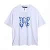 24SS European och American Summer New Loose Men's and Women's T-shirt Graffiti Letter Tryck Rundhals Korta ärmar S-XXL.