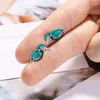 Boucles d'oreilles pendantes Vintage Style naturel bleu Turquoises oiseau femmes mignon Animal en forme de boucle d'oreille accessoires de fête bijoux cadeaux décor d'oreille