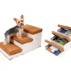 Hundkläder justerbara husdjurssteg stabila vikbara icke-halkbottenförvaring steg lätt att montera 3-steg trappor för linne soffa