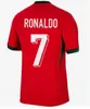 2024 Euro Cup camisas de futebol Portugal RONALDO Bruno FERNANDES João Félix BERNARDO ANDRE SILVA DIOGO NEVES R. LEAO Camisa de futebol português Homens Kits Uniformes