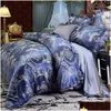 Beddengoedsets Bruiloft Europese stijl satijnen jacquard 4-delige set Drop Delivery Huis Tuintextielbenodigdheden Dhb2H