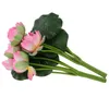 Fleurs décoratives vertes, Simulation de Lotus, décoration de maison, cadeaux de demoiselle d'honneur, fleur artificielle