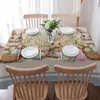 Table Cloth Easter Watercolor Flower Waterproof Dining Tablecloth Kitchen Decorative Party Cover