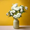 Dekoracyjne kwiaty sztuczny zestaw kwiatów z akcesoriami roślin Wysokiej jakości europejski w stylu europejskim bukiety piwonii na DIY Art Craft Wedding