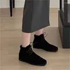 Сапоги Weaven Shoes для женщин бархатных женских квадратных пальцев.