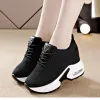 Schoenen vrouwen mesh ademende sneakers vaste kleur interne hoogte vergroten gevulkaniseerde schoenen wiggen trainers zapatilla deportiva mujer