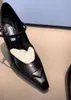 Gradient Triangle Standard Chunky Heels for Women Vintage Linia z spiczastą głową Mary Jane Single Wedge Obcowanie seksowne buty 240320