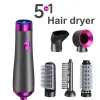 Torktumlare 5 i 1 hårtork One Step Hot Air Brush and Hair Artistence Volumize Curler Comb Salon Hair Style Tools Tools