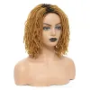 Pruiken 10 Inch Gevlochten Pruiken Afro Bob Pruik Synthetische DreadLock Pruiken Voor Zwarte Vrouw Korte Krullende Uiteinden Cosplay Yun Rong haar