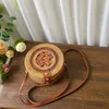 Handmade Circle Handwoven Women Messenger Bags Round Retro Rattan Straw Beach Crossbody Bag good quality Bolsa Masculina 240307