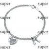 Tiffancy Bracelet Designer Classic TiffanyBracelet S925 Sterling Silver Double Plateペンダント