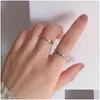 Band Rings Irregar Wave Sier Color Trendy Simple Geometric Handmade Jewelry for Women Par Size 17mm Justerbar Drop Delivery Ring DH0XU