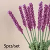 Dekorativa blommor 5st DIY Woven Lavender Crochet Sticking Arrangement Fake Plant Färdig Bouquet Romantic Valentine's Day Gifts