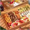 Present Wrap Kraft Paper Afternoon Te Picnic Box Spring Outing Food Tiramisu Bento Packing Christmas Boxes Window Display LX6407 DROP DE OTQBC