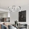 Lustres de styliste nordique profilé en aluminium brillant tricolore, lustre de salon, éclairage décoratif de plafond de salle à manger