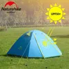 Tält och skydd NatureHike 2023 Uppgradering 2-4 personer camping tält utomhus bärbar p-serie aluminiumlegering tält stolpe upf50+ 210t dubbel lager 240322