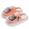 Hausschuhe Winter Slipper Frauen Männer Schuhe Niedlichen Bären flauschigen Pelschchen Slipper Hausrutschen Plattform flache Schlafzimmer Boden Flip Flops Zapatos de Mujer