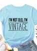 Women's T-Shirt Im not old Im a retro printed womens T-shirt short sleeved O-neck loose fitting womens T-shirt womens T-shirt top 240322